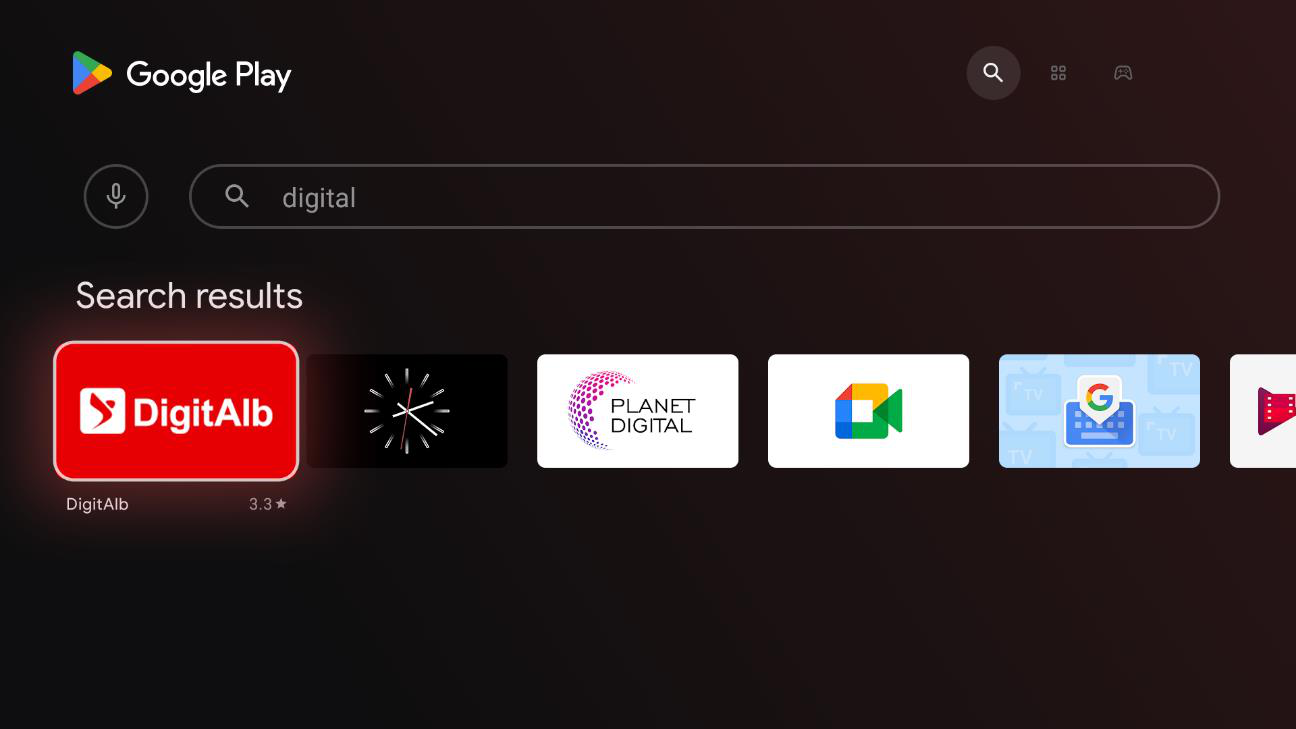 DigitAlb kërkimi në Play Store