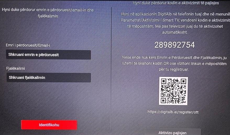 DigitAlb ekrani i aktivizimit